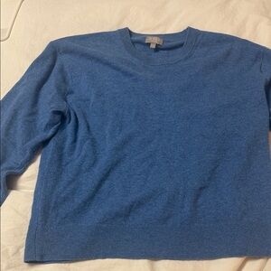 J. Crew Women's Blue Cashmere Crew Neck Sweater